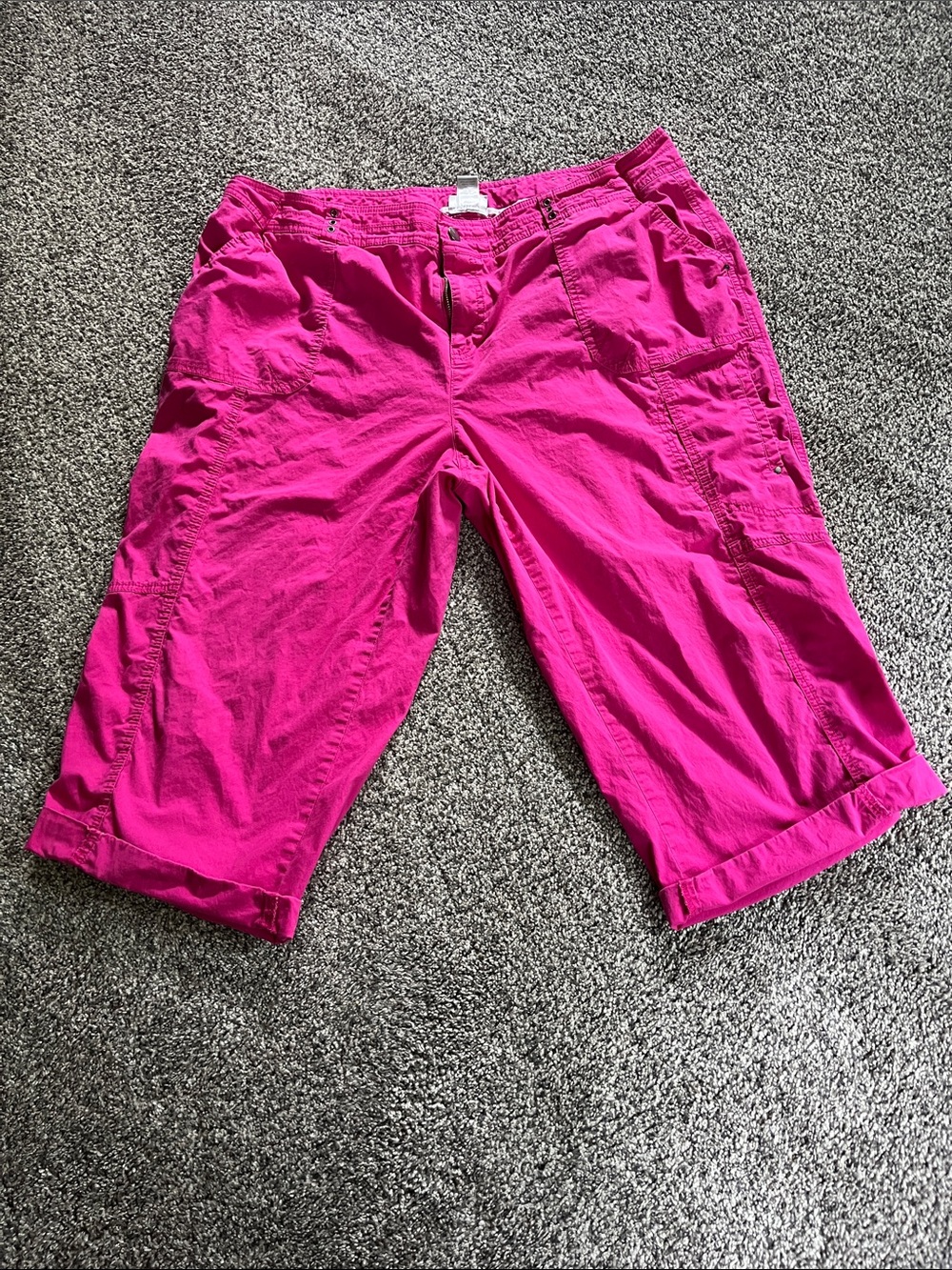 Avenue Bright Fuchsia Capri Cargo Pants